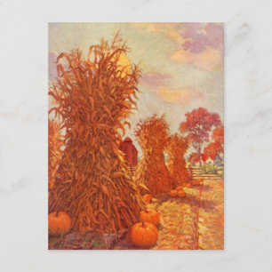 Vintage-Erntedankfest-Herbst-Korn-Garben-EINLADUNG Einladung