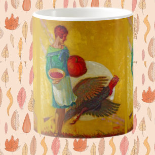 Vintage-Erntedankfest-Illustration Kaffeetasse