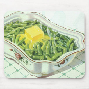 Vintage-Essen, Grüne-Bohnen-Auflauf mit Butter Mousepad