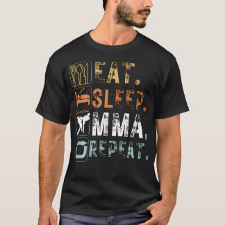 Vintage Essen Schlafen Mma Wiederholen Lustige Gem T-Shirt
