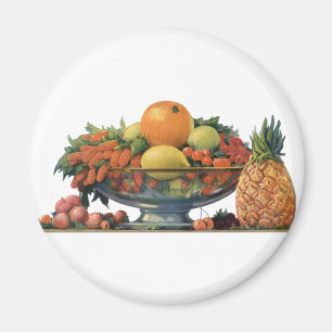 Vintage-Essen, verschiedene Früchte in einer Schal Magnet