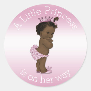 Vintage Ethnic Little Princess Babydusche Rosa Runder Aufkleber