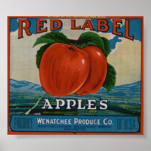 Vintage Etiketten für alte Fruchtkästen von Apple Poster