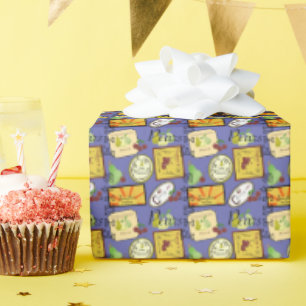 Vintage-Etiketten Orange Gelb Geschenkpapier