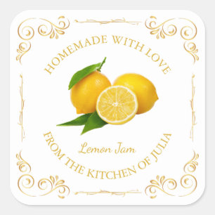 Vintage Étiquette Carré de confiture de citron fai