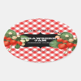 Vintage Étiquette de fraises Conserver En vichy