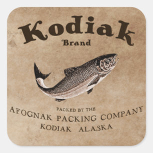 Vintage Étiquette Saumon Kodiak