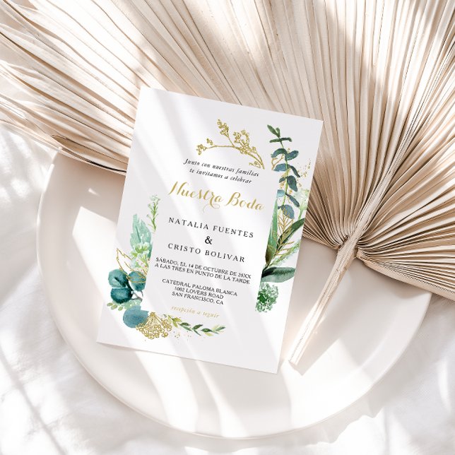 Vintage Eukalyptus-Hochzeit Einladung (Von Creator hochgeladen)