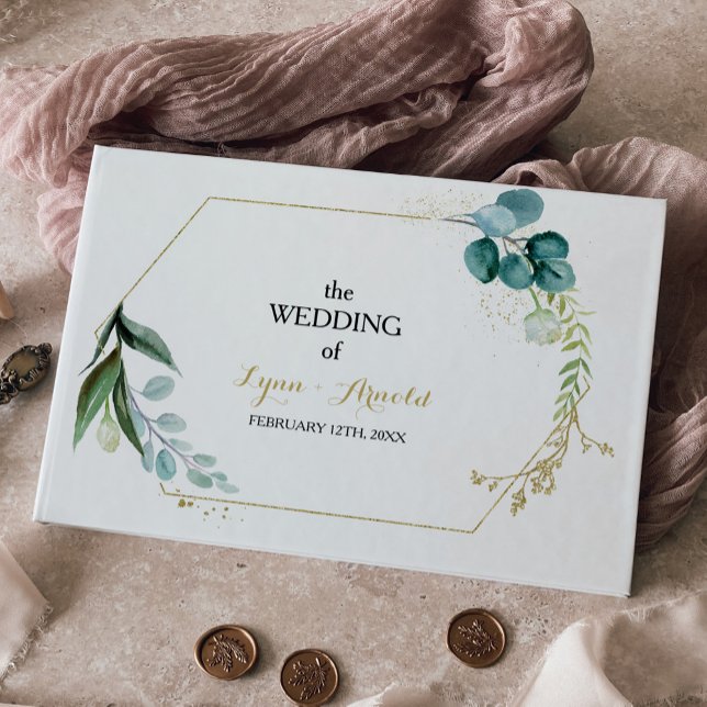 Vintage Eukalyptus-Hochzeit Gästebuch (Von Creator hochgeladen)