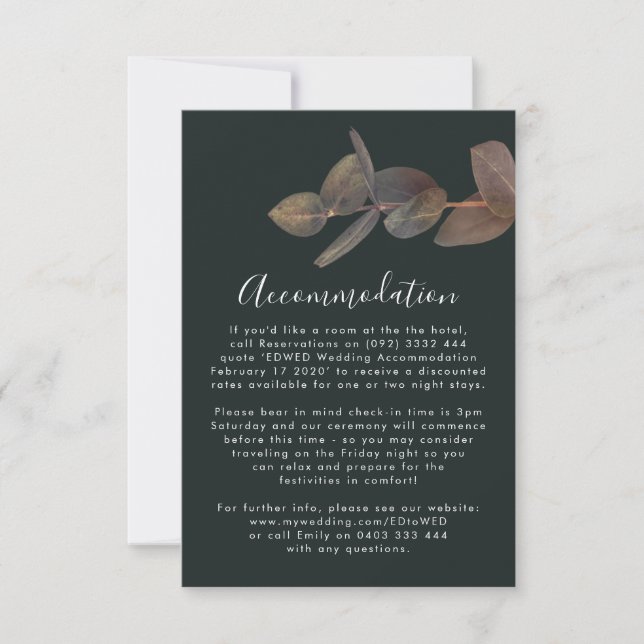 Vintage Eukalyptus-Hochzeitkarte RSVP Karte (Vorderseite)