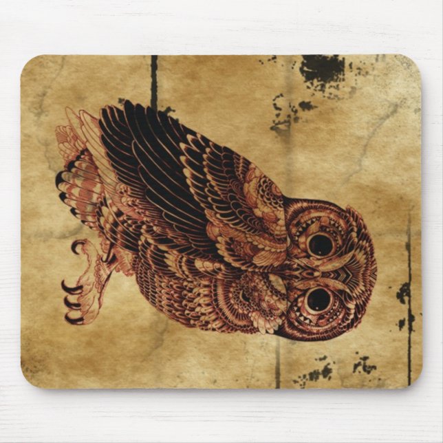 Vintage Eule Mousepad (Vorne)
