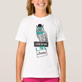 Vintage Eule-Skizze "Reden Sie mit mir, hören Sie  T-Shirt