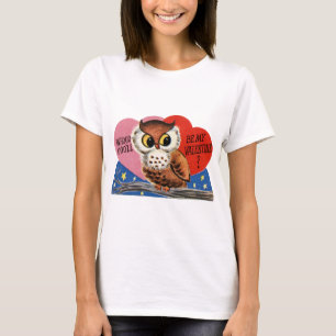 Vintage Eule Valentinstag T-Shirt