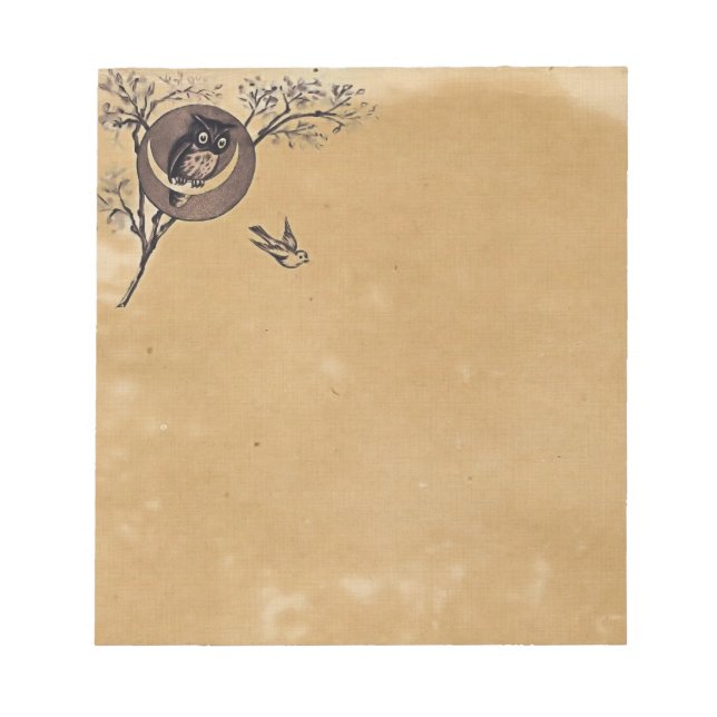 Vintage-Eulen-Notizblock Notizblock (Vorderseite)