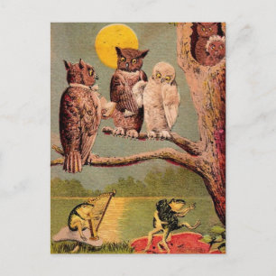 Vintage Eulen Postkarte
