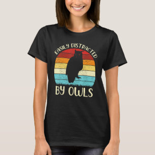 Vintage Eulen-Vogelliebhaber leicht abgelenkt durc T-Shirt