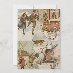 Vintage Europäische Weihnachtskarte Pearimmer