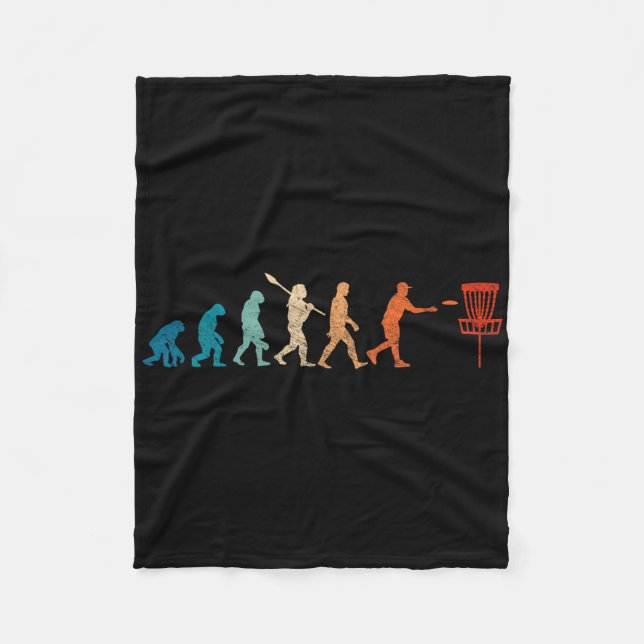 Vintage Evolution Disc Golf Lustige Glückliche Gol Fleecedecke (Vorderseite)