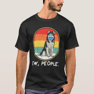 Vintage Ew-Leute Sibirischer Husky-Hund mit Gesich T-Shirt