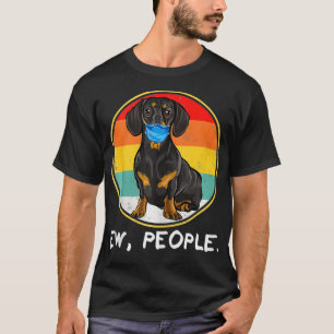 Vintage Ew People Black Dackel Hund tragen Gesicht T-Shirt