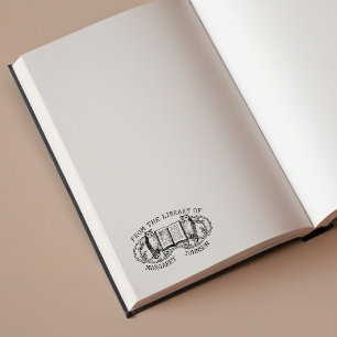 Vintage Ex-Libris-Blätter aus der Bibliothek Gummistempel