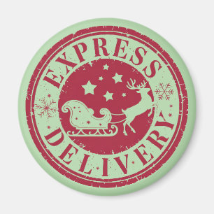Vintage Express-Lieferung vom Weihnachtsmann Magnet