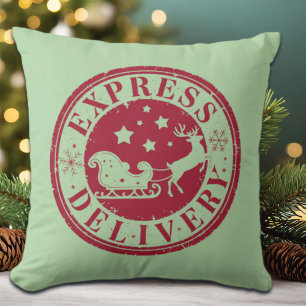Vintage Expresslieferung vom Weihnachtsmann Kissen
