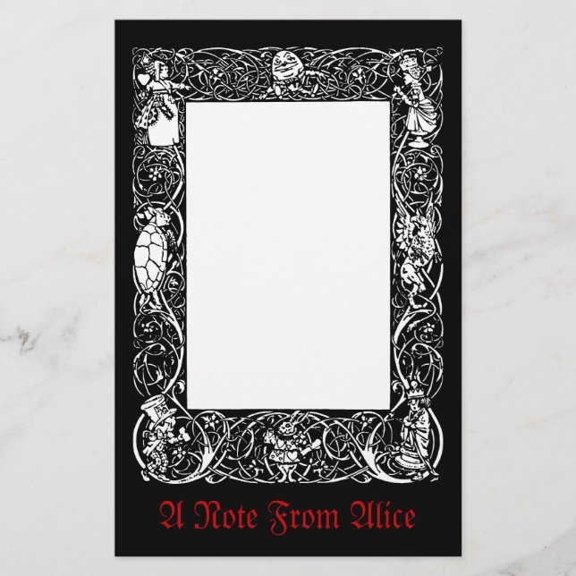 Vintage extravagante Grenze Alices Briefpapier (Vorderseite)