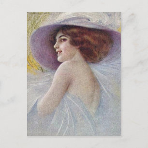 Vintage Extravagante modische Lady (23) Postkarte