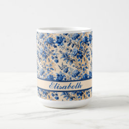 Vintage Fabric France Blumen | Dein Name Kaffeetasse