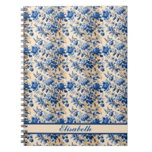 Vintage Fabric France Blumen   Dein Name Notizblock