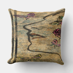 Vintage Face Decke Kissen