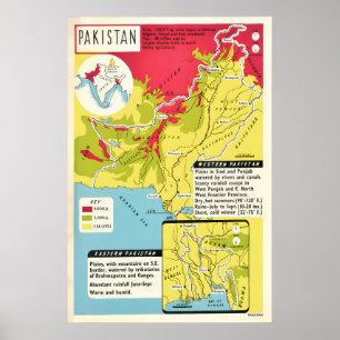 Vintage Fact Sheets Pakistan, Ostbengalen Poster