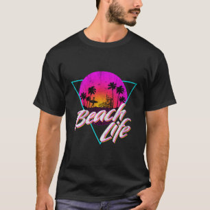 Vintage Fade Strandleben T-Shirt