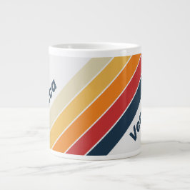 Vintage Faded Rainbow Stripes with Name Jumbo-Tasse