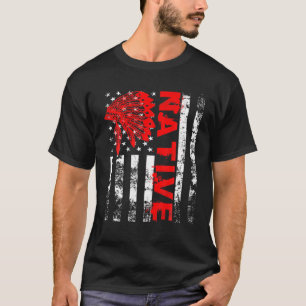 Vintage Fahne zum Indianertag USA T-Shirt