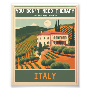 Vintage "Fahr nach Italien" Fotodruck