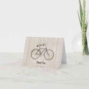 Vintage Fahrrad Bike Rustikales Holz Danke Karte