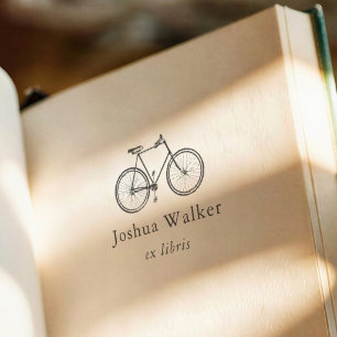 Vintage Fahrrad Moderne Typografie Ex Libris Buch Permastempel
