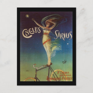 Vintage Fahrrad Sirius Frau Postkarte