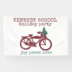 Vintage-Fahrrad- und Weihnachtsbaum-Design Banner