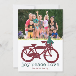 Vintage-Fahrrad- und Weihnachtsbaum-Design Einladung