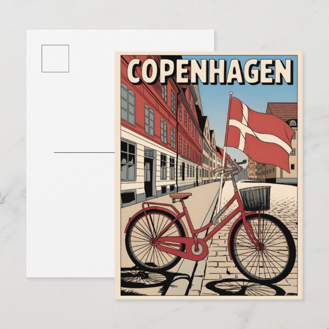 Vintage Fahrradgeschenke von Kopenhagen Postkarte (Vorne/Hinten)