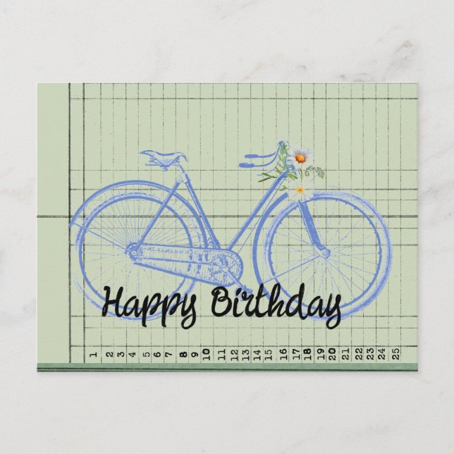 Vintage Fahrradkollektion Geburtstag Postkarte (Vorderseite)