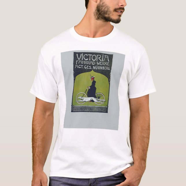 Vintage Fahrradlerin & Dog T-Shirt (Vorderseite)
