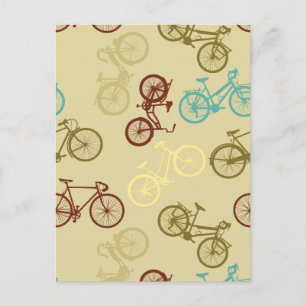 Vintage-Fahrradmuster Postkarte