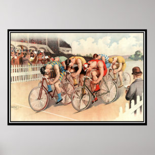 Vintage-Fahrradrennen 1904 Poster Druck