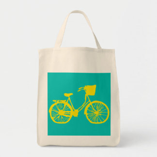 Vintage-Fahrradtasche Gelb/Türkis Tragetasche