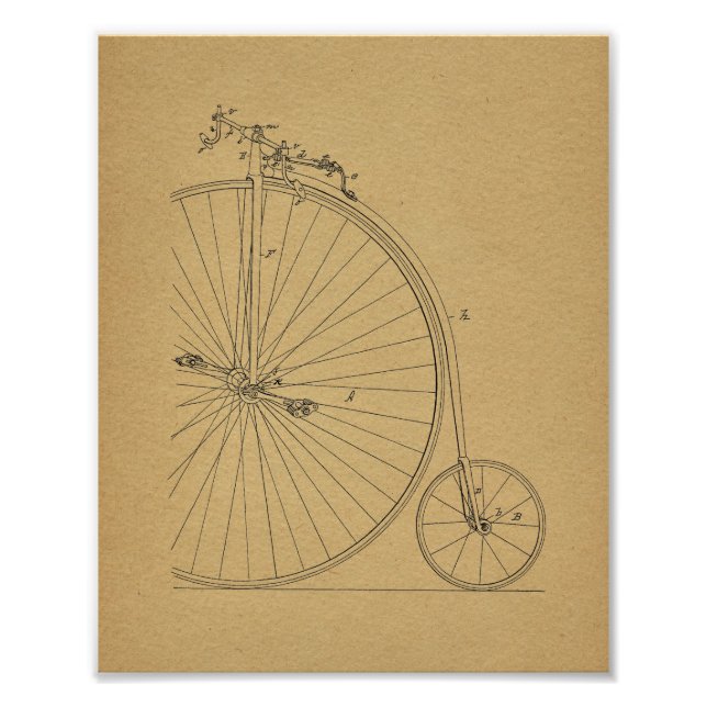 Vintage Fahrradtechnik Fotodruck (Vorne)