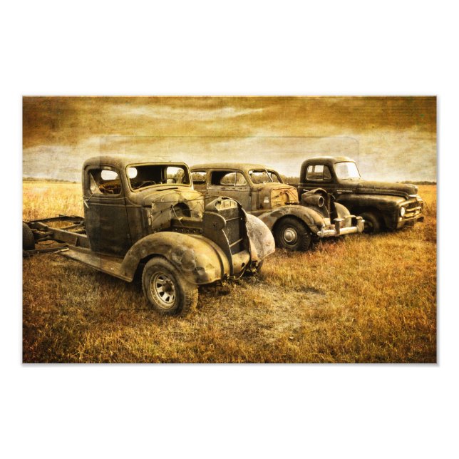 Vintage Fahrzeuge Fotodruck (Vorne)